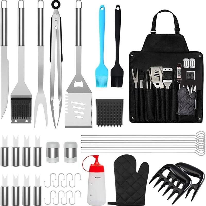 Outdoor Gathering BBQ Tool, Stainless Steel Shovel, Barbecue Skewer,seasoning Bottle, Portable Combination, Family Party BBQ Set