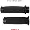 HDBUBALUS Motorcycle Black Hand Grips 1 Inch Handlebar Grips Universal Fit for Harley Softail Touring Dyna Sportster XL883 1200 XR VRSC