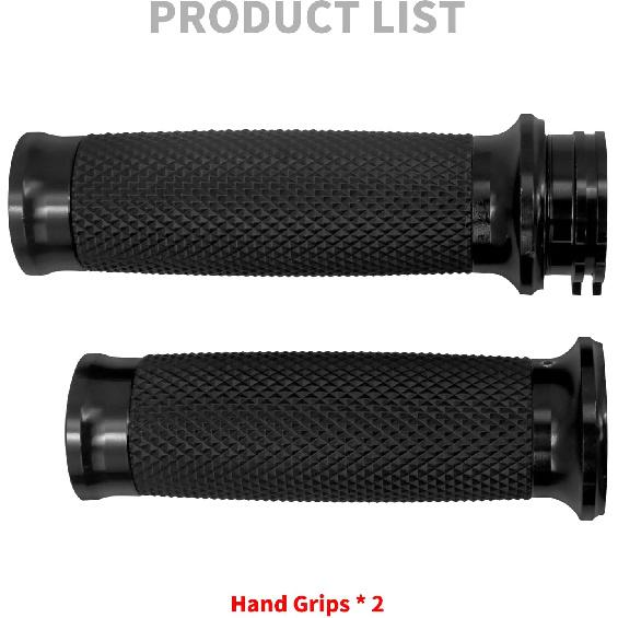 HDBUBALUS Motorcycle Black Hand Grips 1 Inch Handlebar Grips Universal Fit for Harley Softail Touring Dyna Sportster XL883 1200 XR VRSC