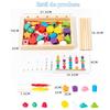 Montessori Bead Sequencing Set, Wooden Bead Toys for Toddlers, Color Matching Shape Stacker, Educational Toys for Preschool Learning Ages 2-5