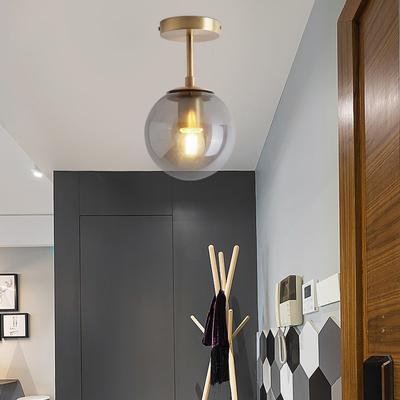 E27 Ceiling Glass Lighting Minimalist Modern Round Glass Ball Ceiling Lamp Corridor Lamp Creative Living Room Lights