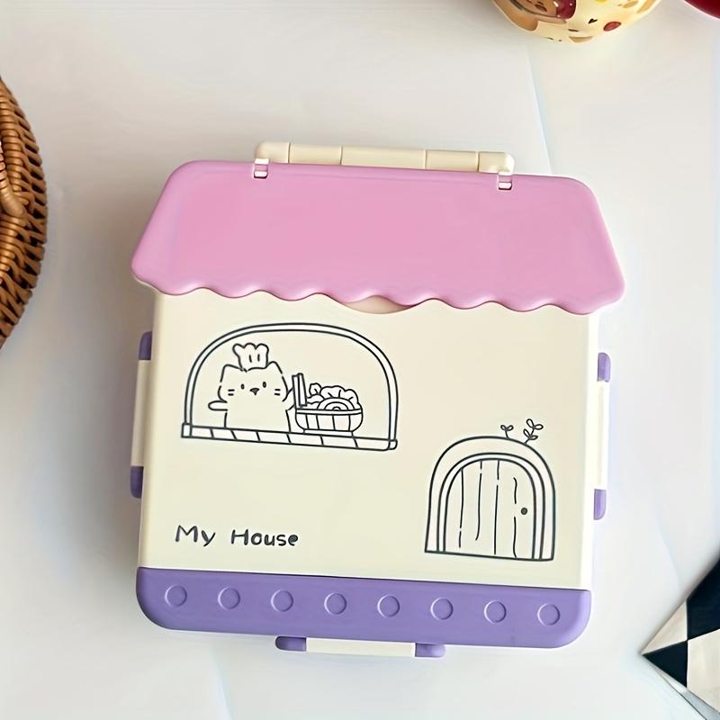 Bento Box for Adults,4 Compartment Microwave-Safe Insulated Lunch Container with Utensils, Durable PP Material, Includes Microwaveable Bowls