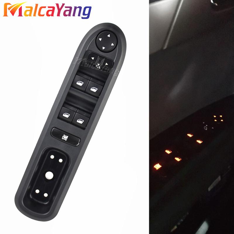 

High Quality For Peugeot 407 Glass Lifter Main Switch Power Window Control Panel 6554.ER 96468704XT 6554ER 6554 ER 2004-2010