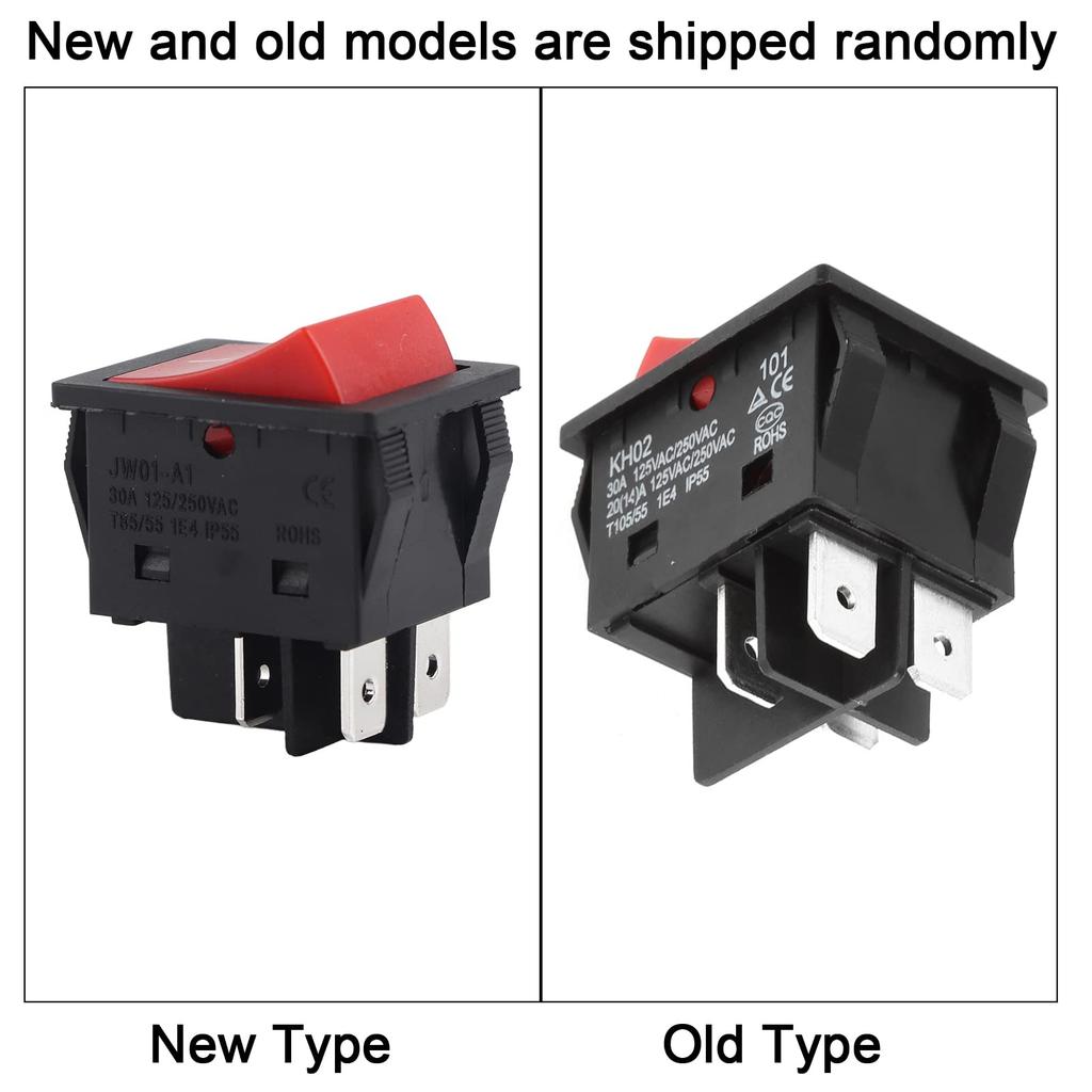 30A Welder 4-Pin Boat Type ON/OFF Rocker Switch for Electrical Equipment Control (5-Pack)