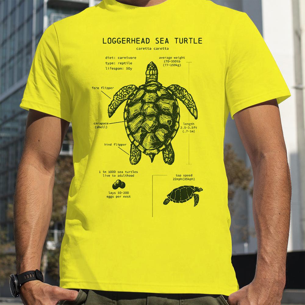 Sea Turtle Anatomy T-Shirt Summer Men Street Hip Hop Punk Style Boy Loose Oversized Unisex Casual Fashion Tees