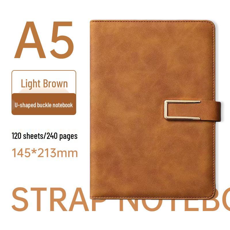 Elegant A5 U-Shaped Buckle Notebook Gift Set - Customizable for Business Meetings