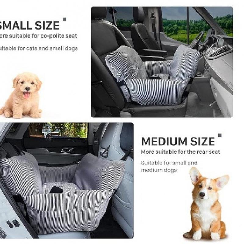 Universal All-Season Car Rear Seat Dog Bed: Removable, Washable, Handbag-Style Design.
