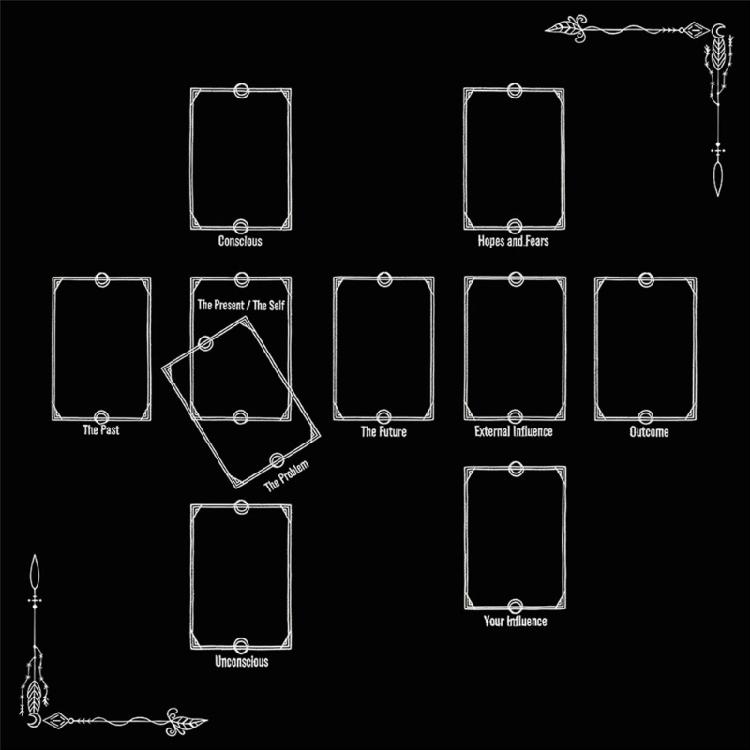 Коврик для настольной игры Астрологические оракулы Настольная скатерть Коврик для карт Гадания Скатерть 50x50cm