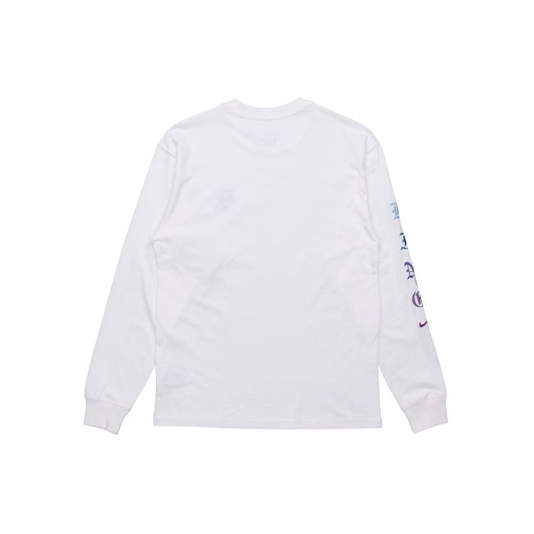 Nike LeBron Embroidered Pattern Crew Neck Long Sleeve Basketball T-Shirt Men Tops White DB6187-100