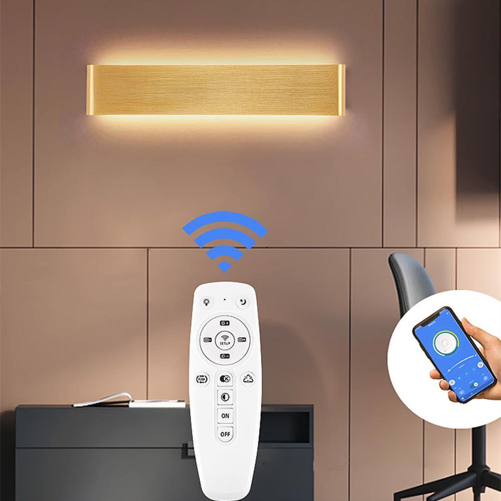 LED-Wandleuchte 2,4G Bluetooth-Fernbedienung Dimmbare Wandlampe AC170-245V Wohnzimmer Schlafzimmer Innenwandleuchte Leuchte