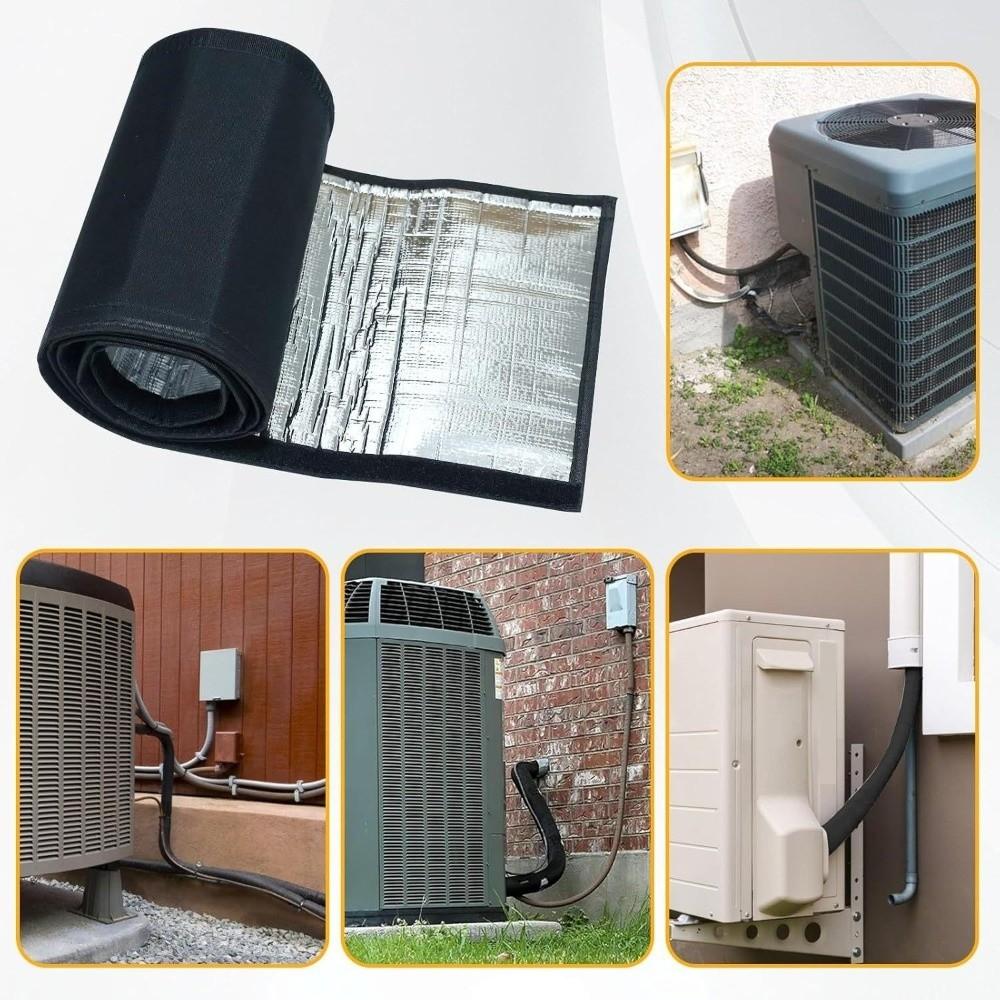 3 Layer Oxford Cloth HVAC Copper Pipe Insulation Cover Zipper Flexible Air Conditioning Pipe Protective Sleeve