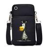 Funny Animals Personality Printing Black Oblique Span Small Bag Multifunctional Casual Portable Mobile Phone Bag