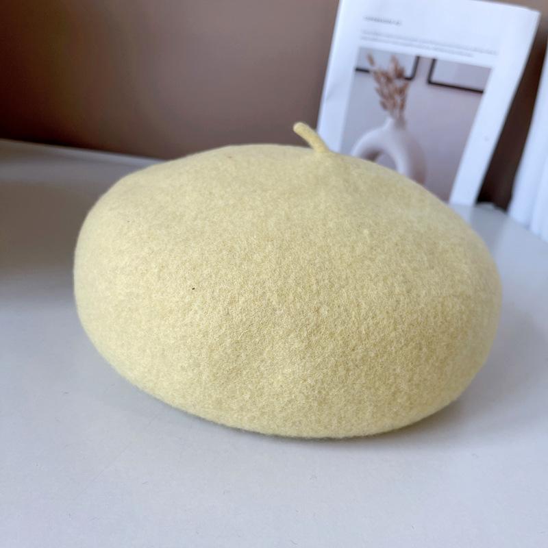 Australische Haar-Baskenmütze Kinder-Malermütze Aufgewertetes gestreiftes Schweißband Zarte dreidimensionale Pilzmütze Wollknospenmütze