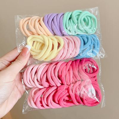 50 Stück Bunte Elastische Haargummis für Frauen Pferdeschwanz Halt Scrunchie Gummiband Basic Nylon Haarbänder Mädchen Haaraccessoires