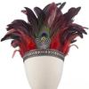 Feather Crown Headbands With Strap Decorative Headdress Indian Crown Hair Band Halloween Cosplay Headwear
