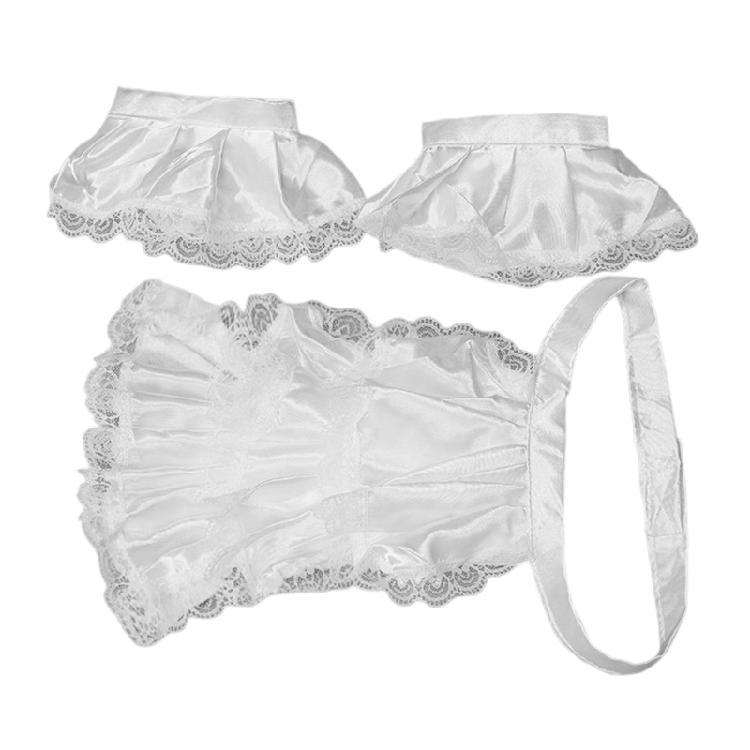 Ruffle Lace Satin Jabot and Cuffs Set Costume Accessory for Men Women Children