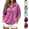 Women's Velvet Zip Up Long Sleeve Top Casual Color Shirt for Everyday Wear