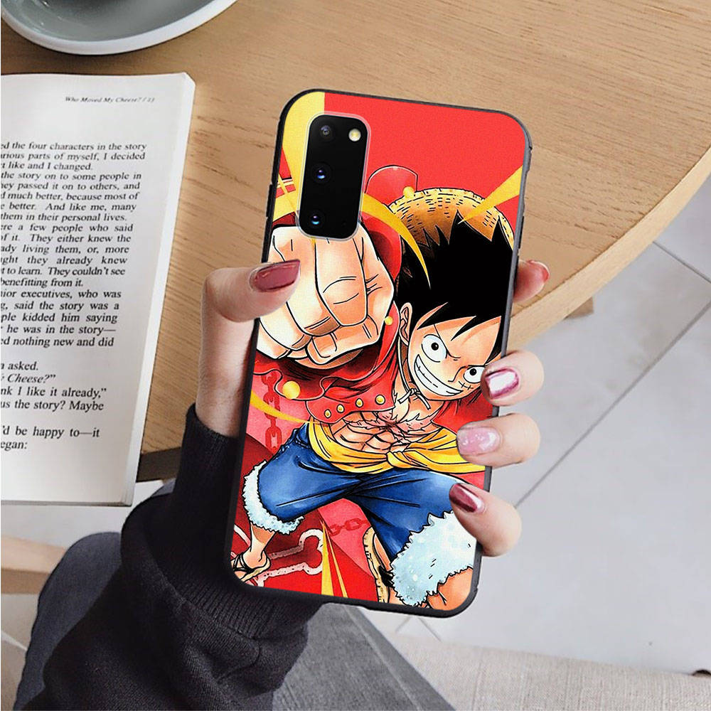 AD62 One Piece Luffy Black Case for iPhone 16 15 Plus 14 13 12 11 Pro 8 7 6S SE 5S X XR XS Max Realme C30 C33 C31 9I Huawei Y8P Y9 Sofe Cover