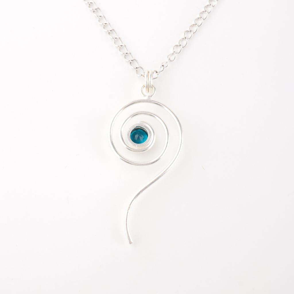 Apatite Gemstone 925 Sterling Silver Jewelry Handmade Pendant For Wedding Gift PP-42-15