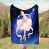 1pc Dancing, Celestial, Graceful Digital Printed Flannel Blanket, Super Soft Plush Fleece Bed Cover, Multipurpose Four Season Blanket for So