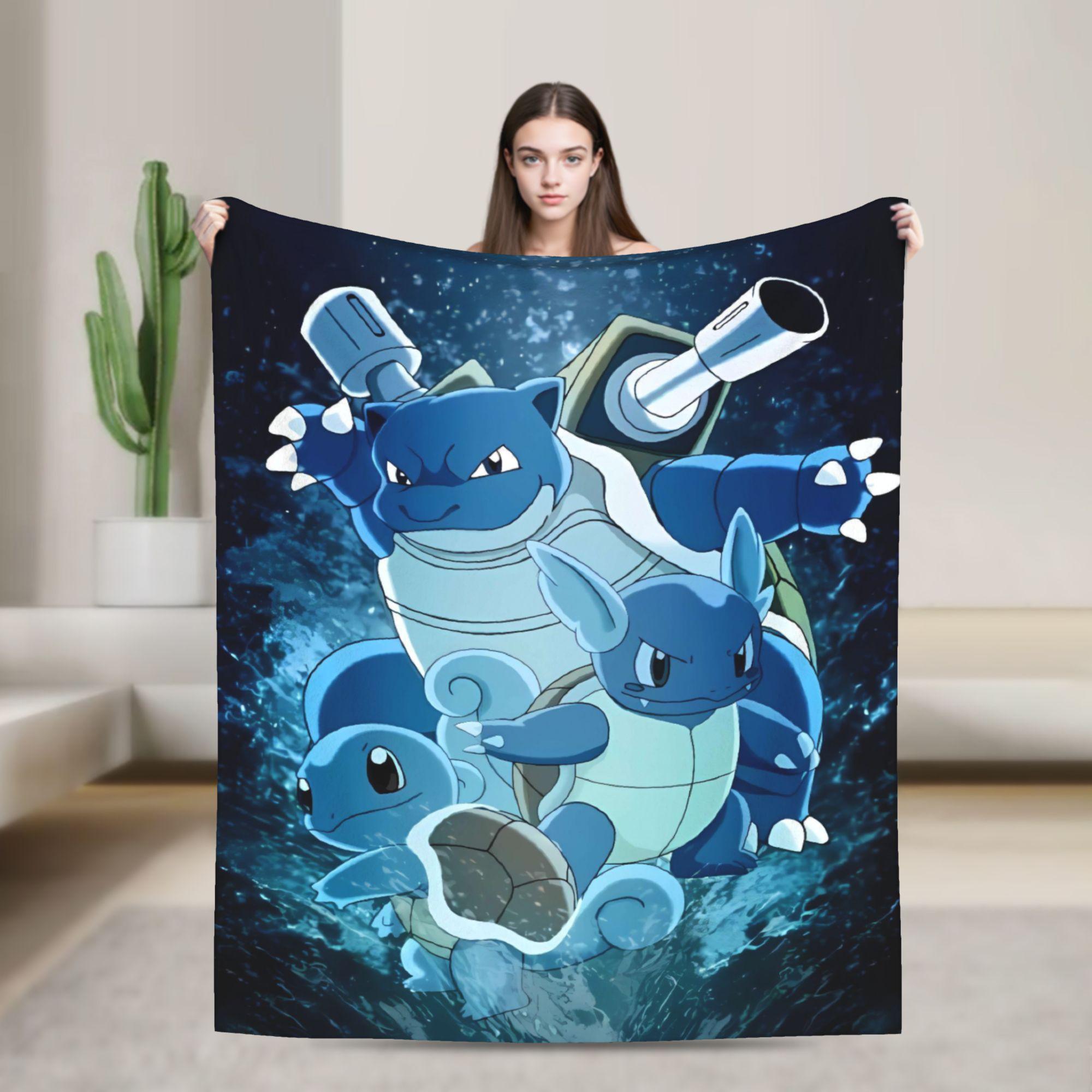 

Pokemon Blastoise Blanket Quality Warm Soft Throw Blanket Winter Kids Living Room Funny Bedspread 30x40in