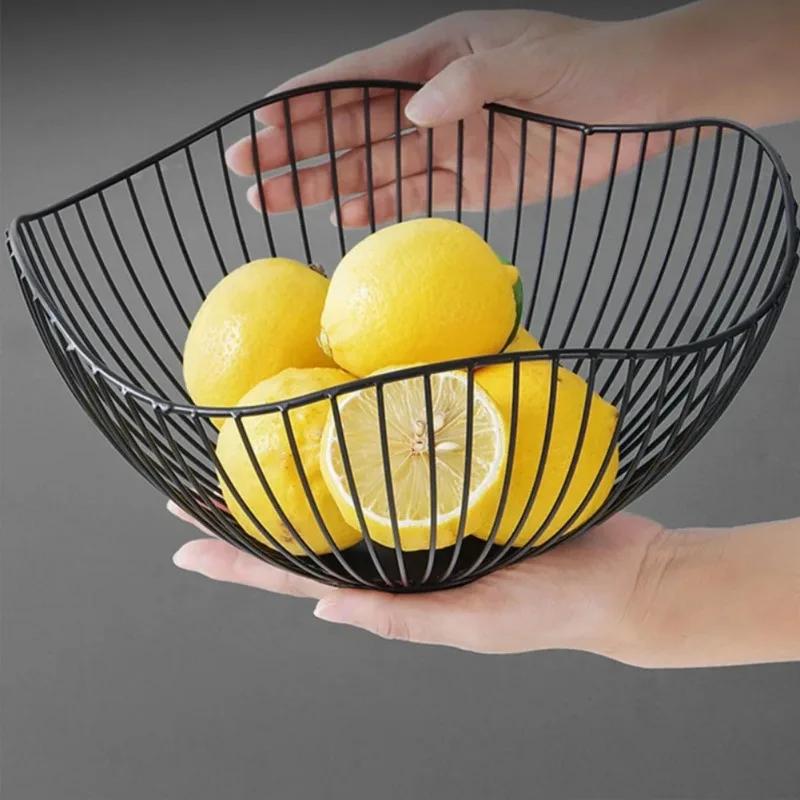 Multi-Size Iron Fruit Basket Durable Metal Wire Storage Bowl for Eggs Snacks Bread Dining Dining Table Indoor Cosmetics Storage Basket for Home