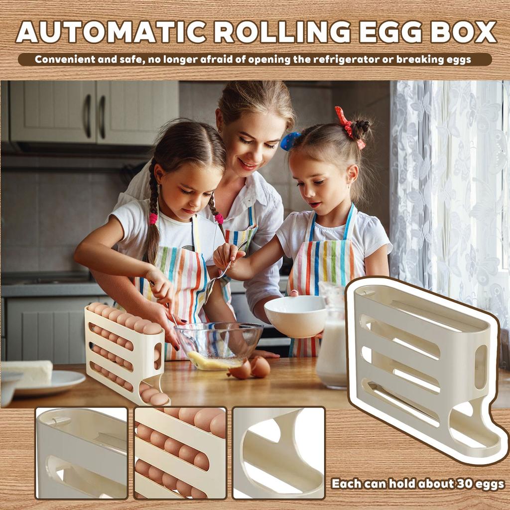 Automatischer Eierroller mit großer Kapazität und Schiebe-Eier-Organizer
