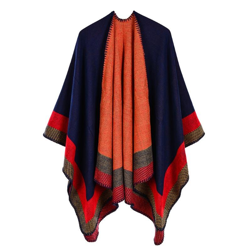 New jacquard frame geometric warm shawl autumn and winter scarf lengthened thickened cape cape