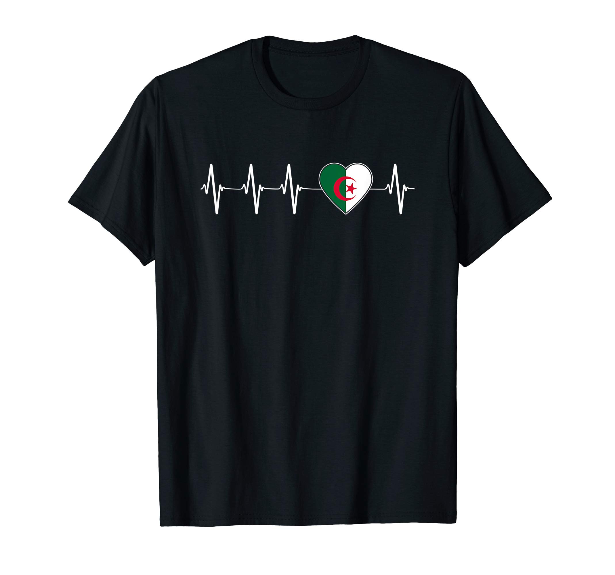 ZX Algerian Pride With Algeria Map Flag TShirt 100 Cotton Heart Love Black T Shirts For Gift Size XS5XL S