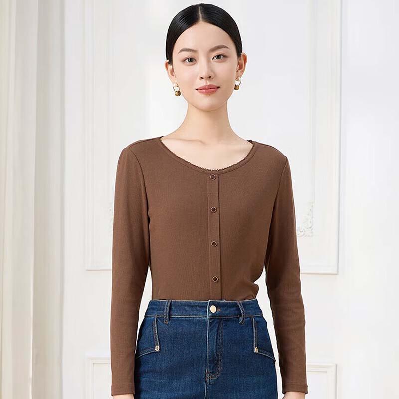 JESSIE Women s Slim Fit Round Neck Long Sleeve Top S