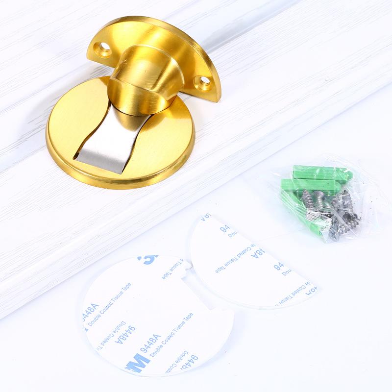 Invisible Magnetic Door Stopper Stainless Steel Punch-free Windproof Mechanical Self-locking Door Stop Door Stopper