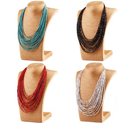 Ethnic Bohemian Vintage Exaggeration Multilevel Choker Necklace Beads Pendant Women Jewelry Gifts