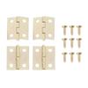 Small Hinges in Elegant Gold Completes with Screws Gold Miniature Hinges Suitable for Jewelry Boxes & Miniature Furniture