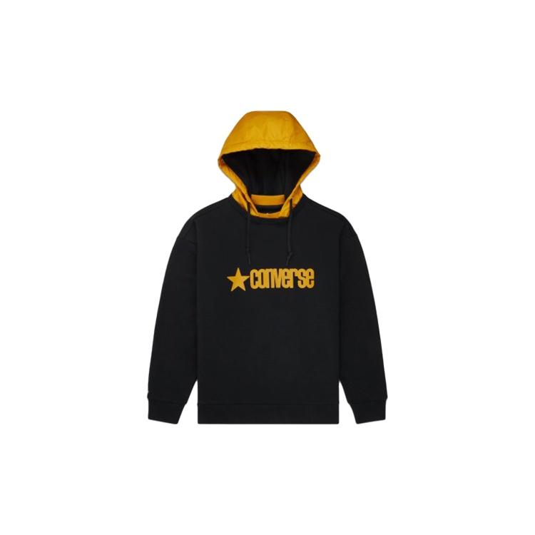 Converse Logo Letter Hooded Sports Sweater Men Black Men s 10019968-A01 L