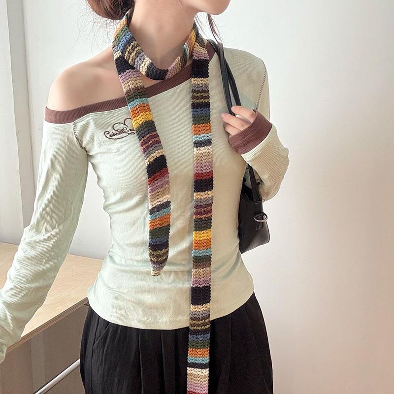 Painter Xiao Xi Tiao Series: Women's Thin Narrow Scarf for Autumn Fashion - Unique, Stylish, and Perfect for Personalized Outfits.