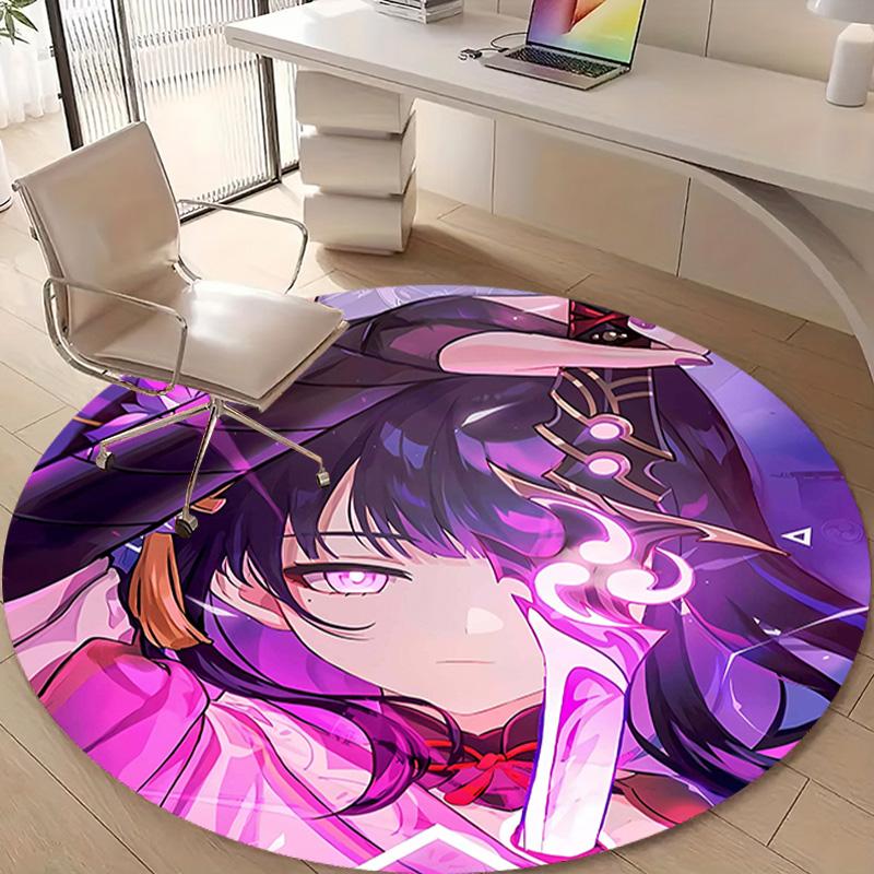 1pc Genshin Impact Beelzebul1 Design Printed Area Round Carpet for Bedroom Living Room Home Decor Rugs Mat Non Slip Mat Rug for Bedside