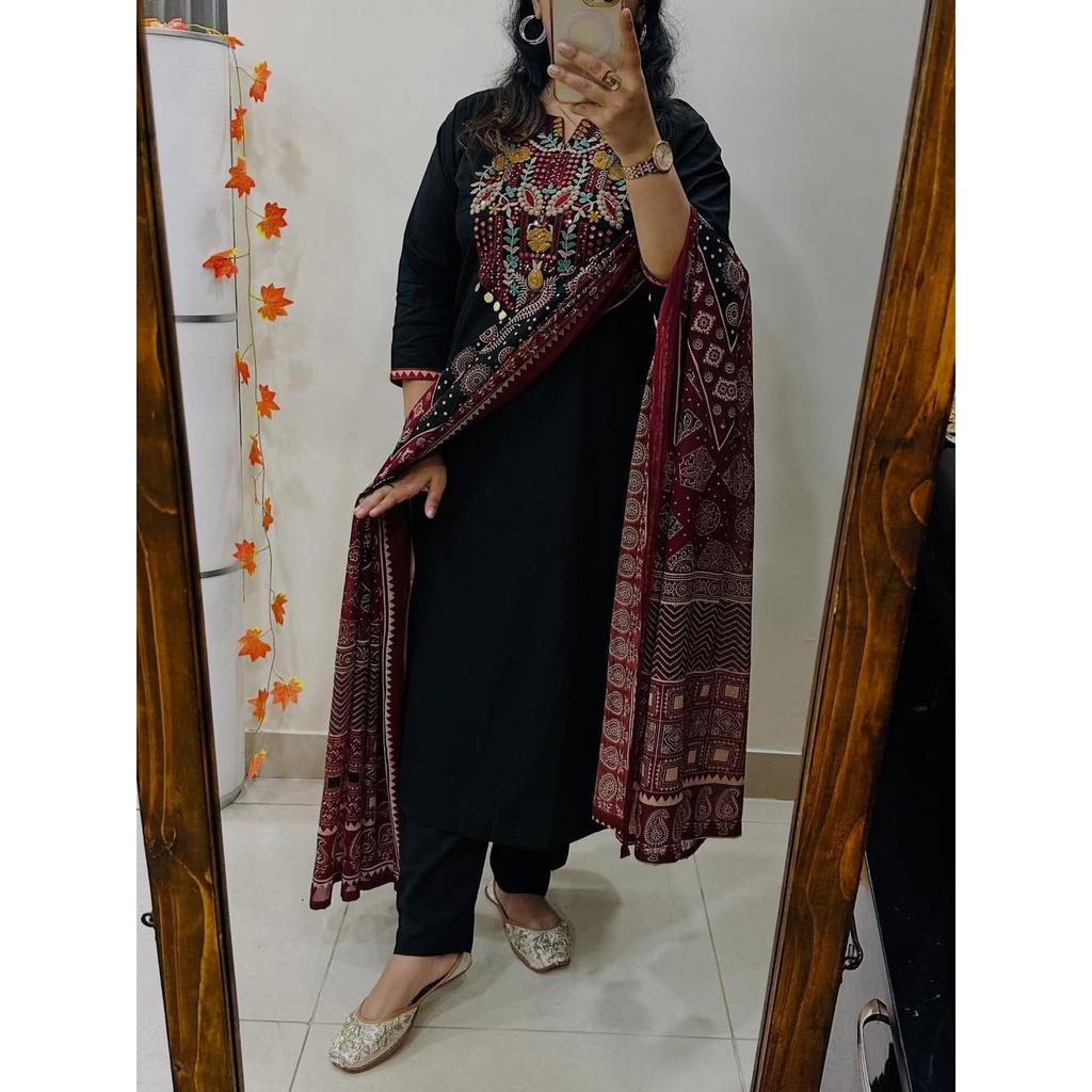 Bollywood Party Wear Ethnic Kurta Set Indian Beautiful Kurti Pant Dupatta Set