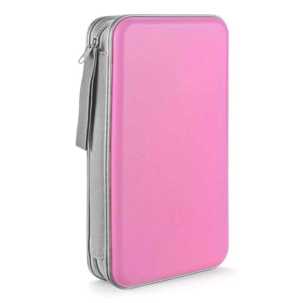 

Пластиковый держатель для хранения CD Двусторонний чехол для дисков DVD Портативный альбом Жесткая коробка Дом розовый