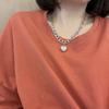 Love Peach Heart Pendant, High-End Necklace, Women'S Design Temperament Sweater Chain, Autumn And Winter