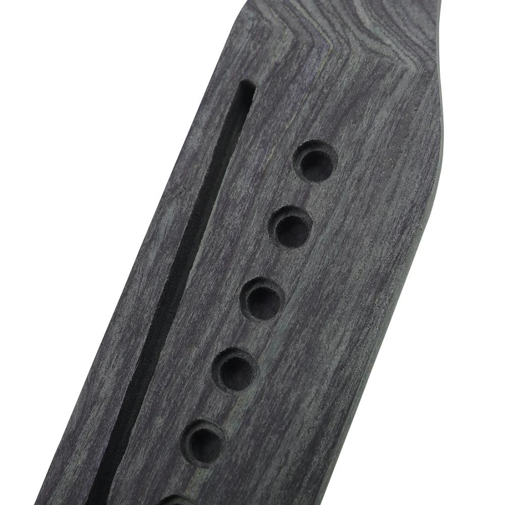 Guitar Saddle Thru Guitar Bridge for Acoustic Guitar Rosewood Folk Guitar Dismounted 6-Hole Bridge Guitar Accessories Parts