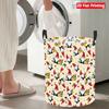 Collapsible Laundry Basket Large Round Waterproof Fabric Hamper Dirty Clothes Storage Bin Toy Organizer with Handles