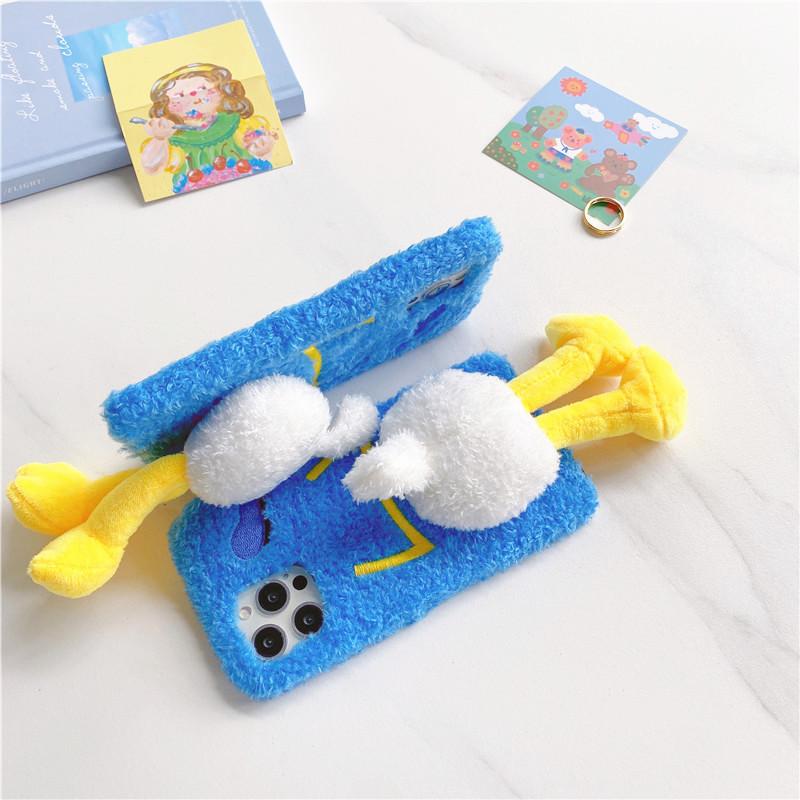 Furry Duck Fluffy Plush Cute Soft Cover For Samsung Galaxy A32 A82 A72 A52 A42 A22 A12 5g A02 A02s F62 F52 F22 F41 M62 M31s Warm