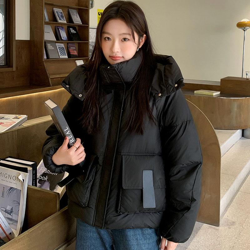 

2024 корейские свободные парки с капюшоном, пальто, женские зимние толстые куртки с хлопковой подкладкой, женские пуховые теплые женские зимние куртки, верхняя одежда XXL чёрный