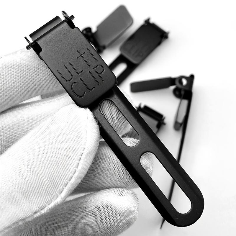 Style Tactique Extérieur Acier Inoxydable Pince de Ceinture UltiClip, Pince en Acier Inoxydable pour Holster, Pince de Ceinture pour Fourreau de Couteau, Pince Arrière Légère