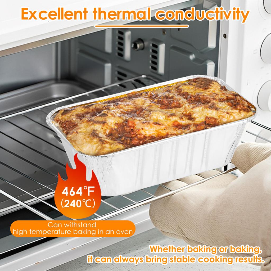 25/100PCS Free Wash Aluminum Foil Baking Trays Rectangular Tin Foil Tray AirFryer Food Containers Bowls BBQ Take Away Boxes