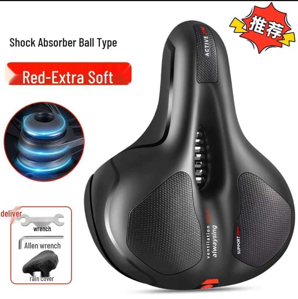 Comfortable Shock-Absorbing Mountain Bike Saddle with Hollow, Breathable Design