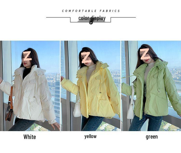 Women's Short Washable White Duck Down Jacket - Korean Style, Petite, Warm, Thick, Trendy Winter Coat