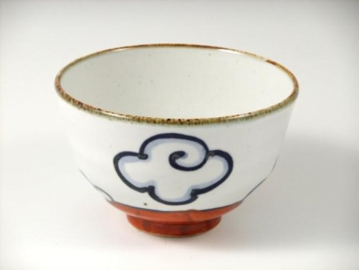 Arita Hasami Shoho Blue Fuji Red Fuji Tea Bowls of Tea 20850 ware, Kiln, & (Pair Bowls)