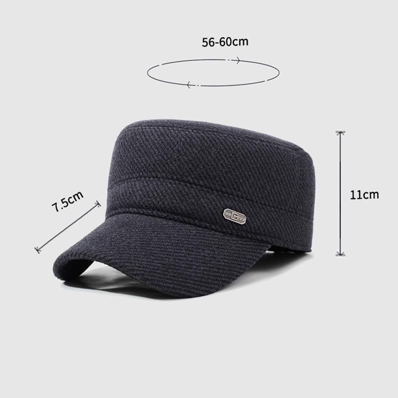 Autumn Winter Middle-Aged S Flat Cap Men' Outdoor Warm Cotton Hat Coldproof Ear Protection Cap