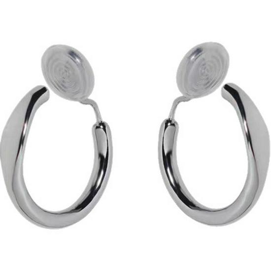 Silver Geometric Minimalist Mosquito Coil Holder Ear Cuff Earrings